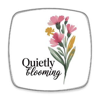 Floral Shirt with Inspirational Saying - Square fridge magnet - white - Front