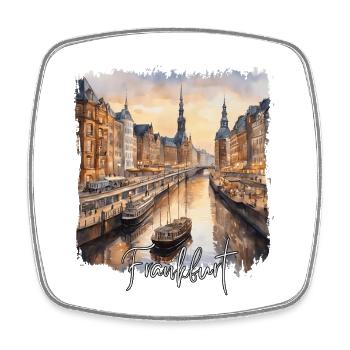 Frankfurt Aquarell, Frankfurt Deutschland - Viereckiger Kühlschrankmagnet - Weiß - Vorne