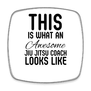 Awesome Jiu Jitsu Coach - Square fridge magnet - white - Front