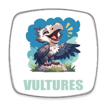 Vautour - Magnet carré - blanc - Devant