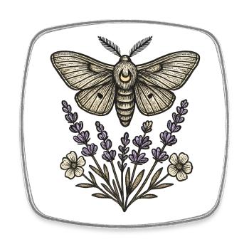 Bouquet de papillon sur lavande - Magnet carré - blanc - Devant