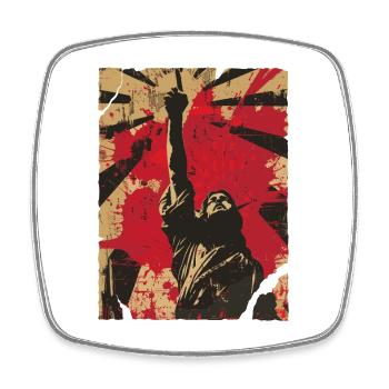 Standing Fist Protest - Square fridge magnet - white - Front