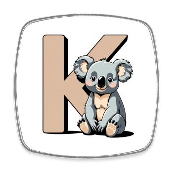 Conception des lettres KoalaK - Magnet carré - blanc - Devant
