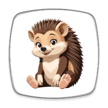 Kuscheliger Igel Illustration - Viereckiger Kühlschrankmagnet - Weiß - Vorne