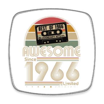 60th Birthday Gift Vintage 1966 Retro - Square fridge magnet - white - Front