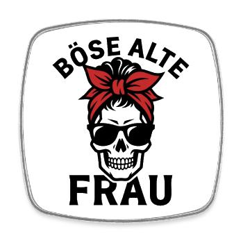 Böse Alte Frau mit Sonnenbrille Skull  - Viereckiger Kühlschrankmagnet - Weiß - Vorne