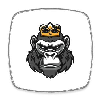 Couronne de tête de gorille - Magnet carré - blanc - Devant