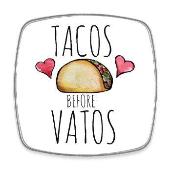 Tacos vor Vatos - Viereckiger Kühlschrankmagnet - Weiß - Vorne