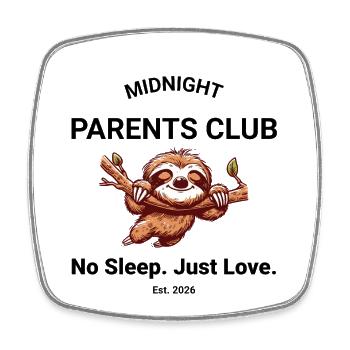 Eltern Shirt Midnight Parents Club - Viereckiger Kühlschrankmagnet - Weiß - Vorne