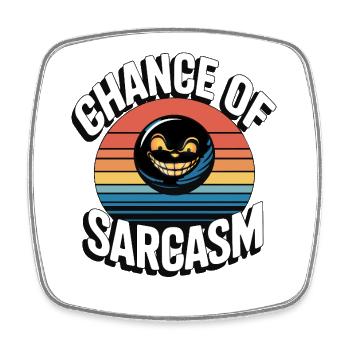 Chance of Sarcasm - Retro Grin - Square fridge magnet - white - Front