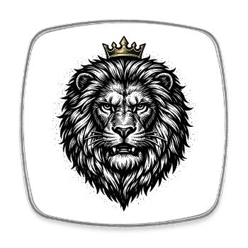 Lion, Lion's Head, Strong, Wild, Proud, Royal - Square fridge magnet - white - Front