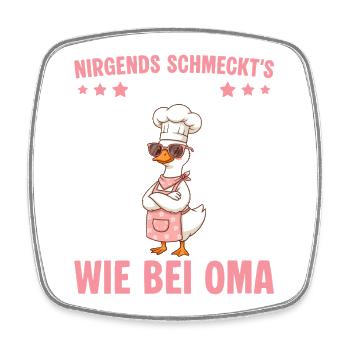 Oma Gans Köchin Muttertag - Viereckiger Kühlschrankmagnet - Weiß - Vorne