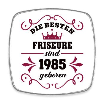 Coiffeur Anniversaire Vintage 1985 Collègue Coiffeur - Magnet carré - blanc - Devant
