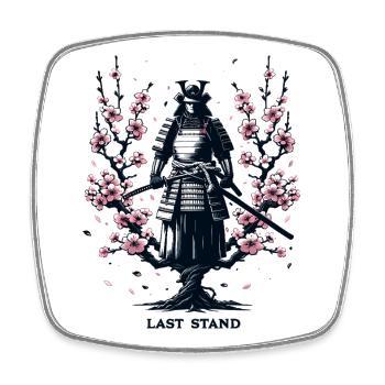 Samurai in the magic of cherry blossoms - Square fridge magnet - white - Front