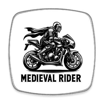 Ritter Motorrad - Viereckiger Kühlschrankmagnet - Weiß - Vorne