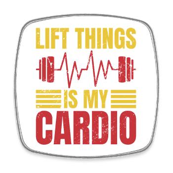 Motivation fitness Le bodybuilder Lift est mon cardio - Magnet carré - blanc - Devant