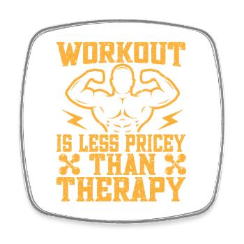 Fitness Motivation Bodybuilder Cheaper Than Therap - Viereckiger Kühlschrankmagnet - Weiß - Vorne