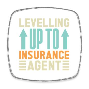 Insurance Agent Levelling Up To Funny Insurance - Viereckiger Kühlschrankmagnet - Weiß - Vorne
