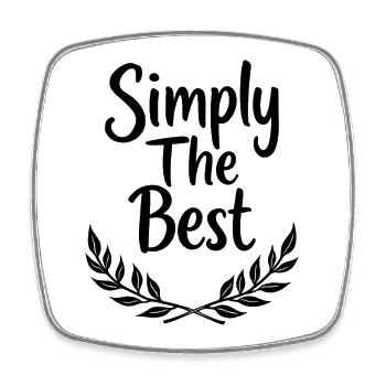 Simply The Best Laurel Wreath Statement - Square fridge magnet - white - Front