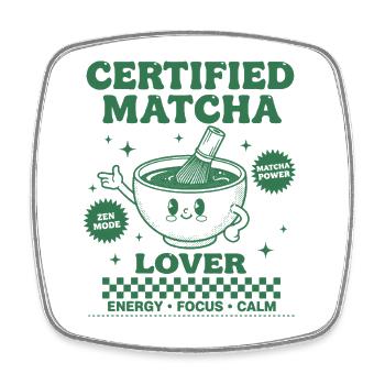 Matcha certifié Matcha Lover Energy Focus Calm Matcha - Magnet carré - blanc - Devant