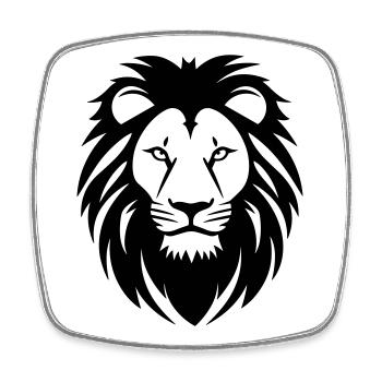 lion - Square fridge magnet - white - Front