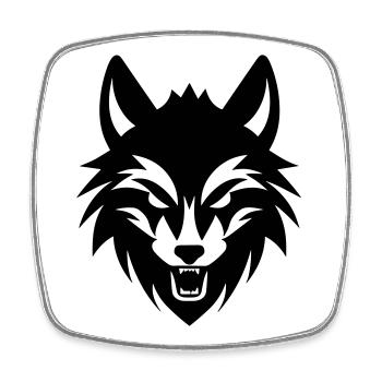 wolf - Square fridge magnet - white - Front