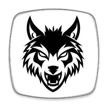 wolf - Square fridge magnet - white - Front
