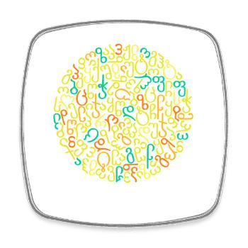 Art géorgien en écriture - Diction unique - Magnet carré - blanc - Devant