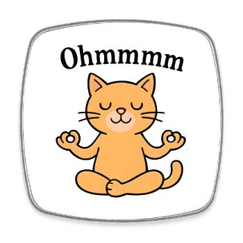 Ohmmmm Yoga Chat Détendu Méditation Design - Magnet carré - blanc - Devant