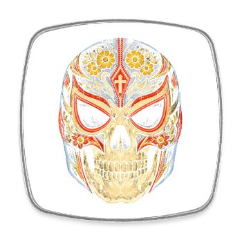 Lucha Libre Luchador Dias De Los Muertos - Viereckiger Kühlschrankmagnet - Weiß - Vorne