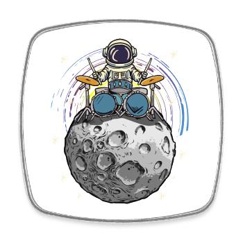 Mondbeat : Astronaut Drummer - Magnet carré - blanc - Devant
