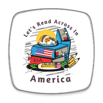 Lesen Sie Quer durch Amerika Hamster - Viereckiger Kühlschrankmagnet - Weiß - Vorne