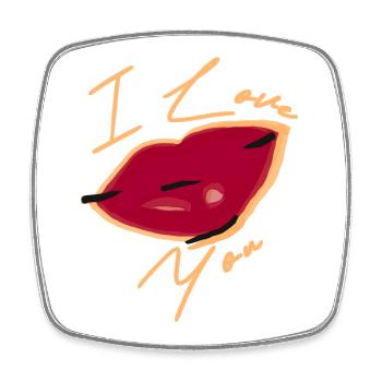 Ich ❤️ DICH ICH LIEBE DICH ICH MUND DICH  - Viereckiger Kühlschrankmagnet - Weiß - Vorne