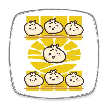 Dim Sum Sonnenuntergang Vibe - Viereckiger Kühlschrankmagnet - Weiß - Vorne
