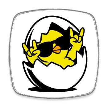 Rock Chick – Cool Chick in an Egg - Square fridge magnet - white - Front