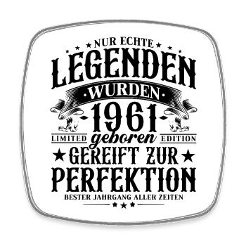 Cadeau d’anniversaire Vintage Born Legends 1961 - Magnet carré - blanc - Devant