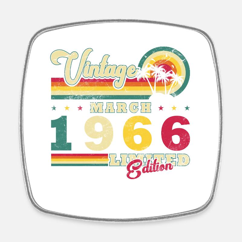 60th Anniversary – March 1966 Perfection - Square fridge magnet - white