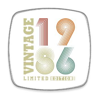 Vintage, 1986, Rétro, Vintage, Cadeau d’anniversaire - Magnet carré - blanc - Devant