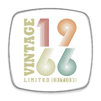 Vintage, 1966, Vintage Retro, Cadeau d’anniversaire - Magnet carré - blanc - Devant