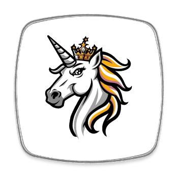 Unicorn Head Crown - Square fridge magnet - white - Front