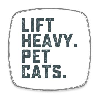 Citation drôle de salle de sport pour les chats lourds - Magnet carré - blanc - Devant