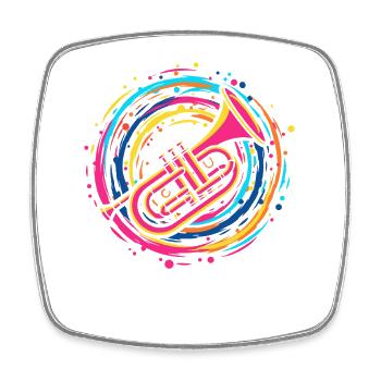 Trumpeter - Square fridge magnet - white - Front