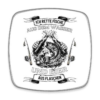 Pêcheur et Pêcheur de bière Pêcheur à cadeaux pour la fête des pères - Magnet carré - blanc - Devant