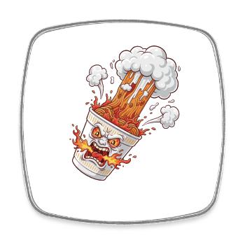 Fire Ramen Mug with Face - Square fridge magnet - white - Front