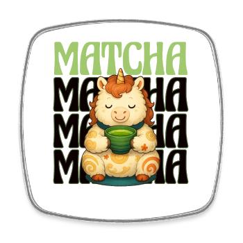 Matcha Einhorn Süßes Tee Liebhaber Design - Viereckiger Kühlschrankmagnet - Weiß - Vorne