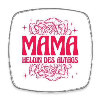 Mom Heroine of Everyday Retro Floral Design - Square fridge magnet - white - Front