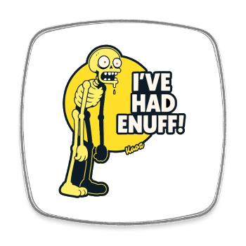 Skeleton Spell Enough Now - Square fridge magnet - white - Front