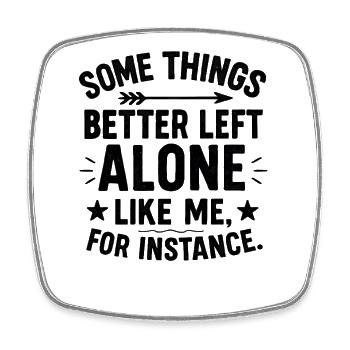 Funny Saying Introverted Nerds Gift Idea - Square fridge magnet - white - Front
