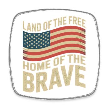 Land of the Free - USA Vintage Flag - Square fridge magnet - white - Front