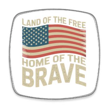 Land of the Free - USA Vintage Flag - Square fridge magnet - white - Front